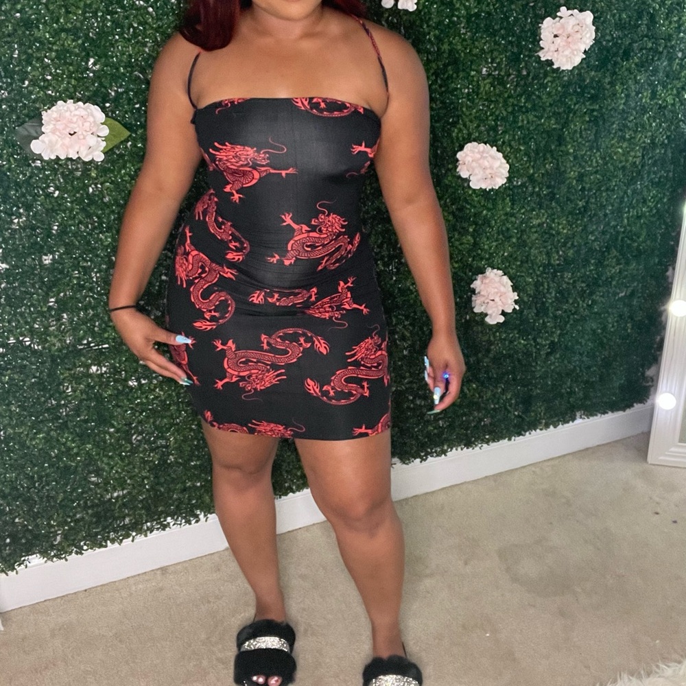 Novelty Babe Printed Mini Dress Fashion Nova